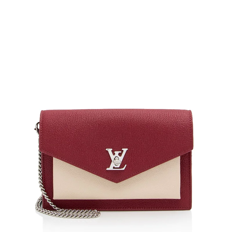 Louis Vuitton Calfskin Mylockme Chain Pochette (SHF-FlNzDu)