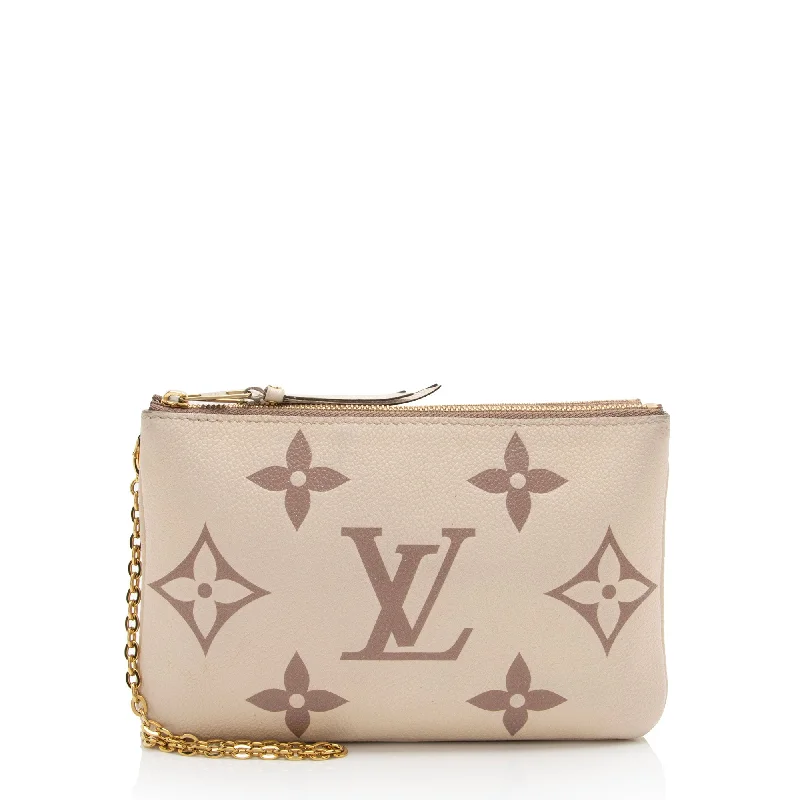 Louis Vuitton Giant Monogram Empreinte Double Zip Pochette (SHF-tJwkDt)