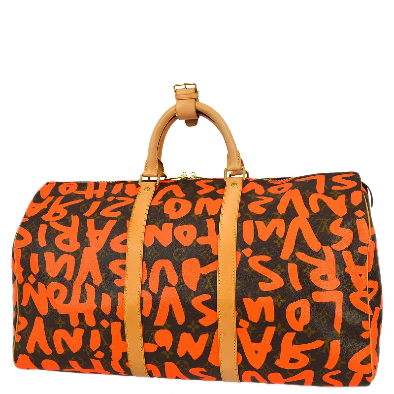 Louis Vuitton 2008 Orange Monogram Graffiti Keepall 50 Duffle M93699