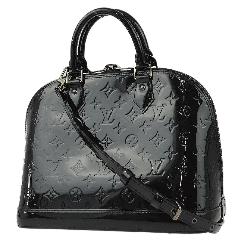 Louis Vuitton 2013 Black Monogram Vernis Alma PM 2way Shoulder Handbag M90061