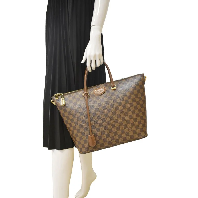 LOUIS VUITTON Belmont Damier Ebene Tote Bag Brown