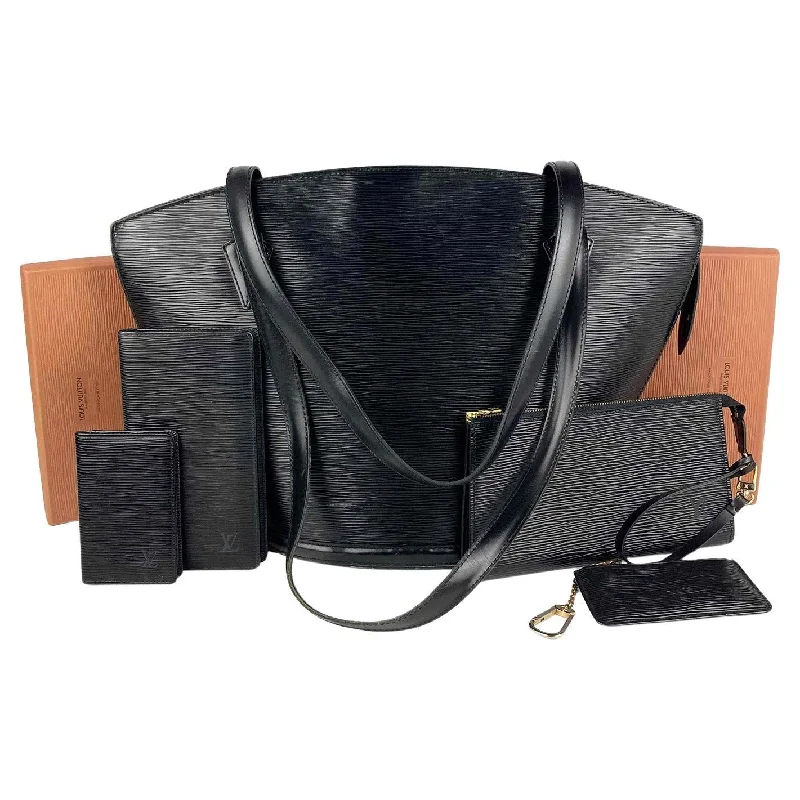 LOUIS VUITTON Black Epi St. Jacques Tote with Wallets and Pochette