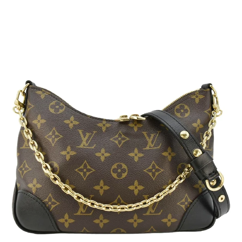 LOUIS VUITTON Boulogne Monogram Canvas Shoulder Bag Brown