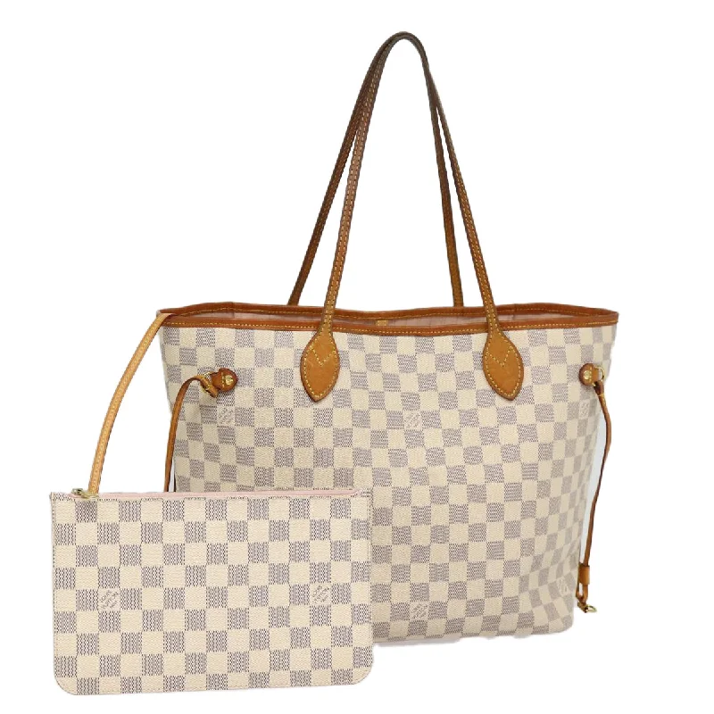 LOUIS VUITTON Damier Azur Neverfull MM Tote Bag N41605 LV Auth 87566