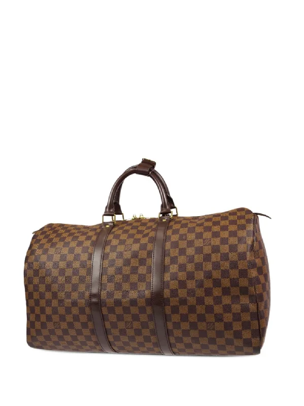 LOUIS VUITTON DAMIER EBENE KEEPALL 50 TRAVEL BAG