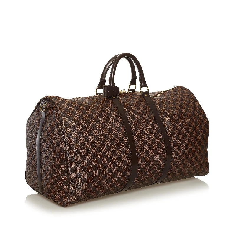 Louis Vuitton Damier Ebene Keepall Bandouliere 55 (SHG-36554)