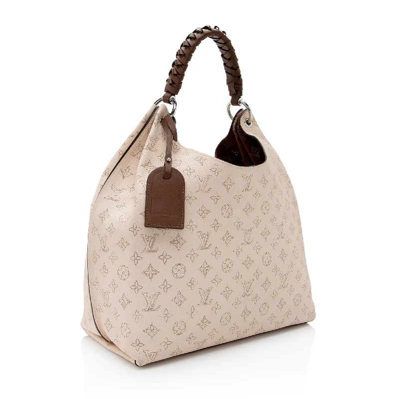 Louis Vuitton Mahina Leather Carmel Hobo (SHF-I2e2sp)