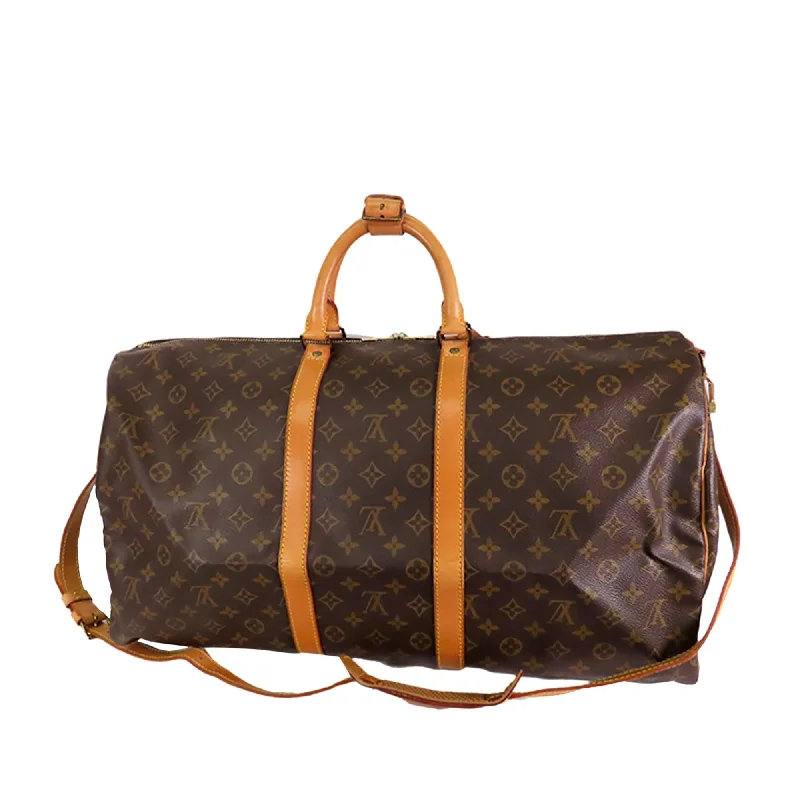 Louis Vuitton Monogram Keepall Bandouliere 55 (SHG-36358)