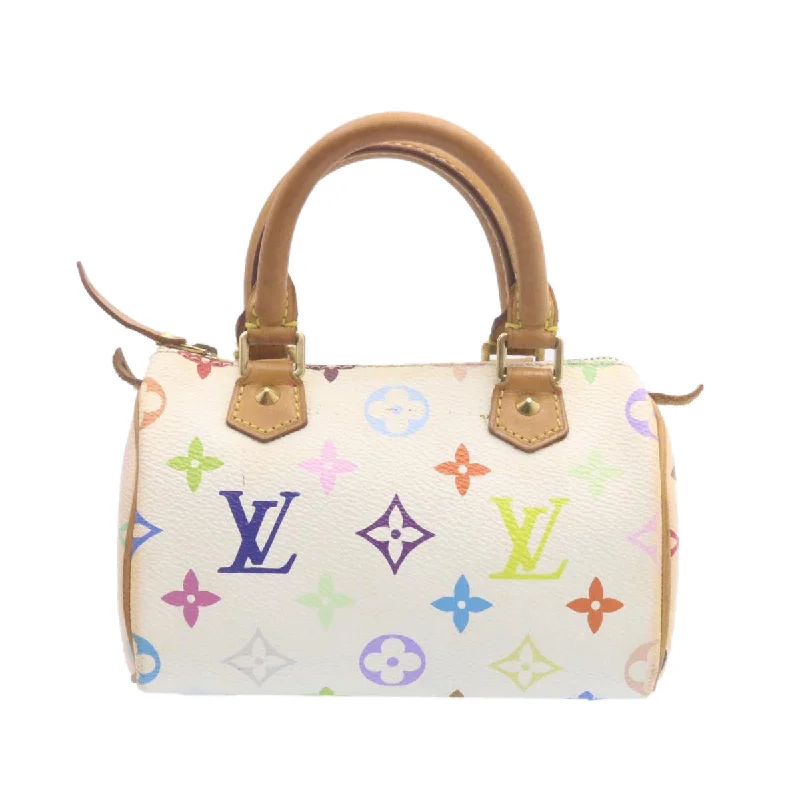 LOUIS VUITTON Monogram Multicolor Mini Speedy Hand Bag White M92645 Auth am1013g