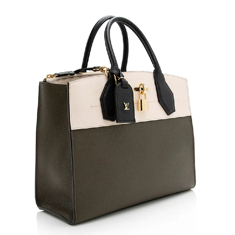 Louis Vuitton Taurillon CIty Steamer MM Tote (SHF-22526)