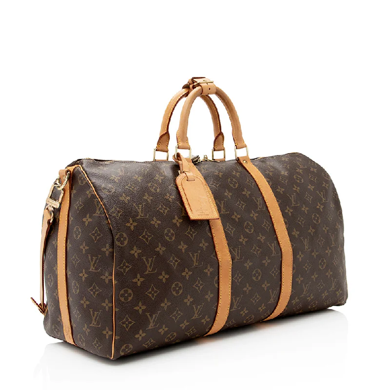 Louis Vuitton Vintage Monogram Canvas Keepall Bandouliere 50 Duffel Bag (SHF-21454)