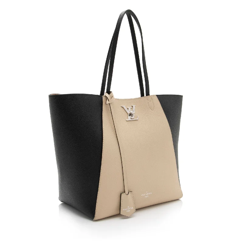 Louis Vuitton Calfskin Lockme Cabas Tote (SHF-pDcHNY)