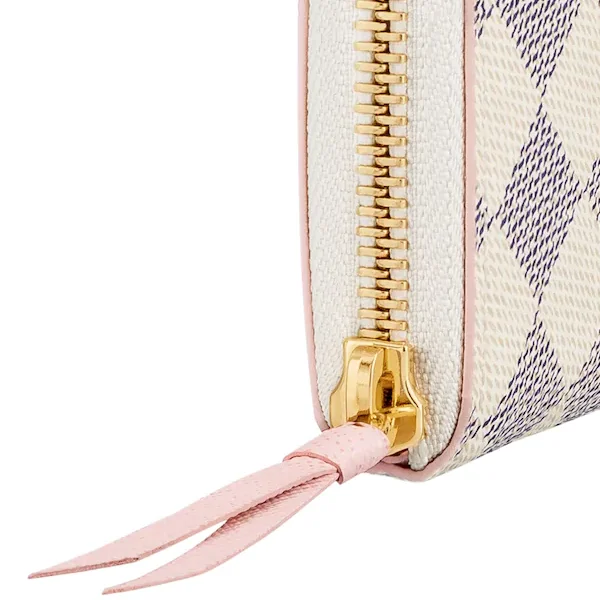 Louis Vuitton Clemence Wallet Damier Azur Canvas Rose Ballerine