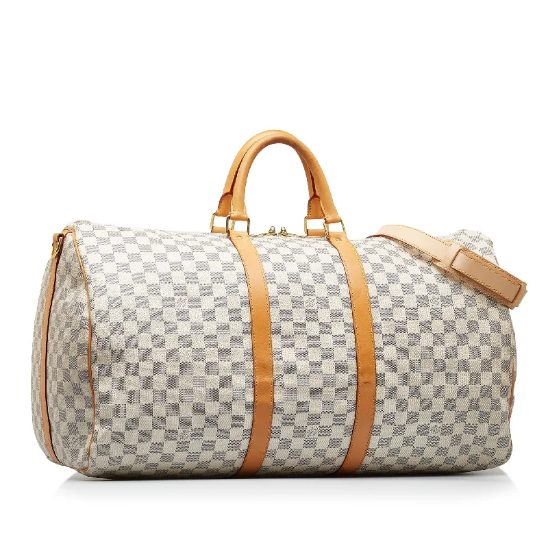 LOUIS VUITTON Damier Azur Keepall Bandouliere 55 Travel Bag