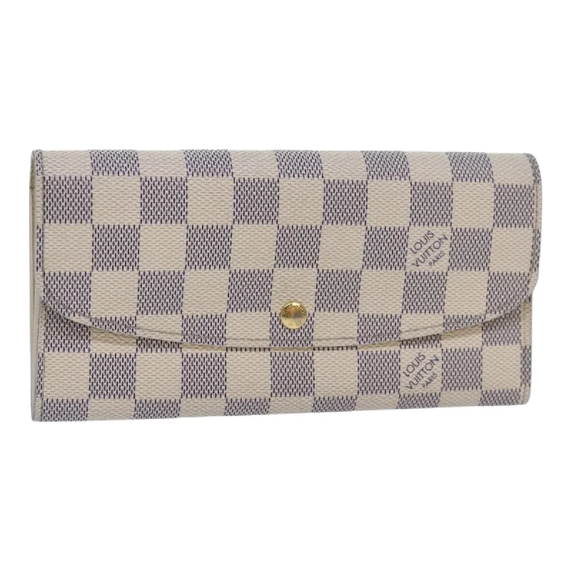 LOUIS VUITTON Damier Azur Portefeuille Emily Long Wallet N41625 LV Auth ki4863