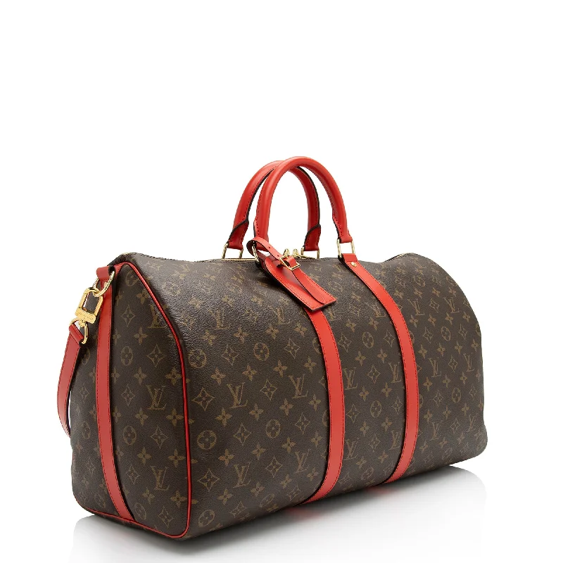 Louis Vuitton Monogram Canvas Keepall Bandouliere 50 Duffle Bag (SHF-23912)