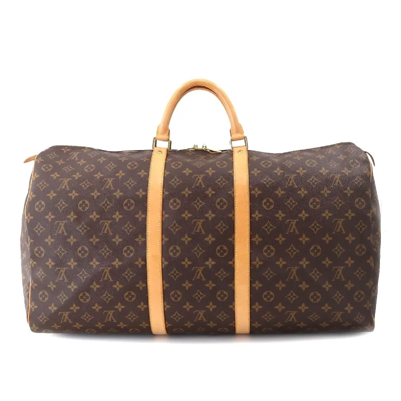 LOUIS VUITTON Monogram Keepall 60 Boston Bag Brown M41422 Gold Hardware