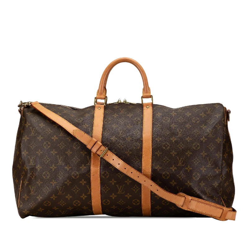 Louis Vuitton Monogram Keepall Bandouliere 55 (SHG-zwa11s)