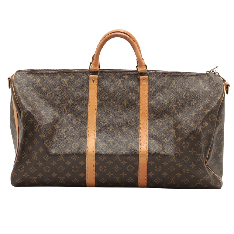 Louis Vuitton Brown Canvas Keepall Bandouli√®re 60 handbag bag