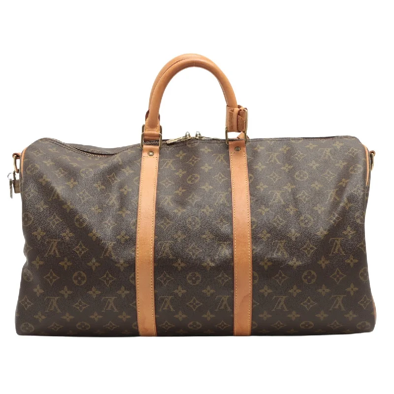 Louis Vuitton Brown Canvas Keepall Bandouliere 50 handbag bag