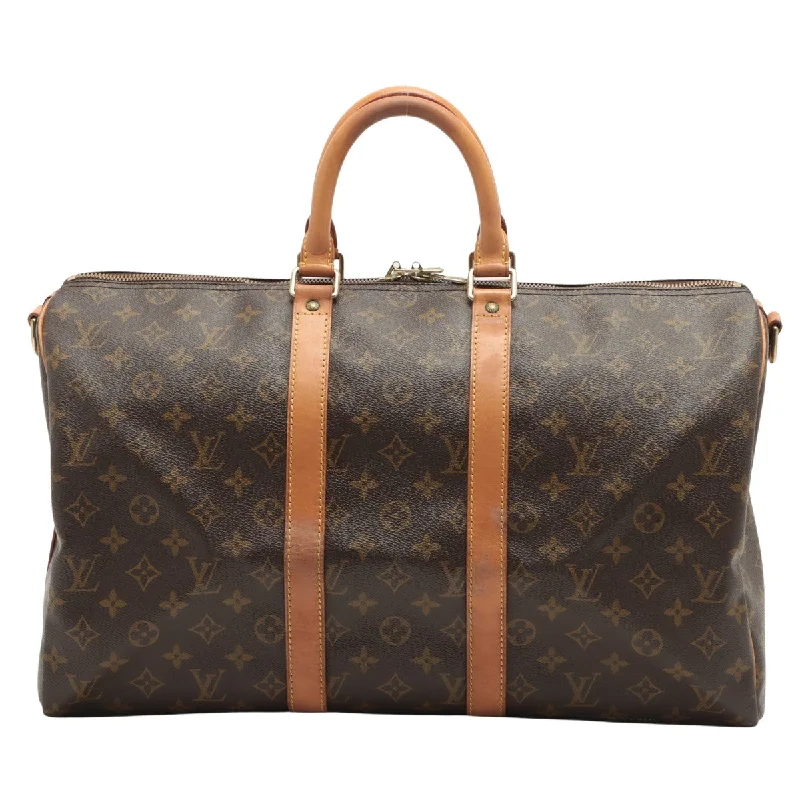 Louis Vuitton Brown Canvas Keepall Bandouliere 45 handbag bag